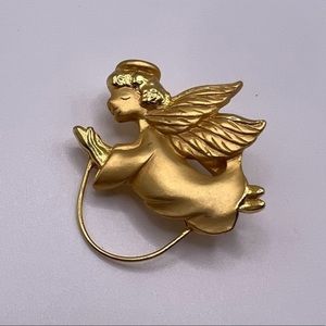VINTAGE Angel Soft‎ Brushed Gold Tone Pin